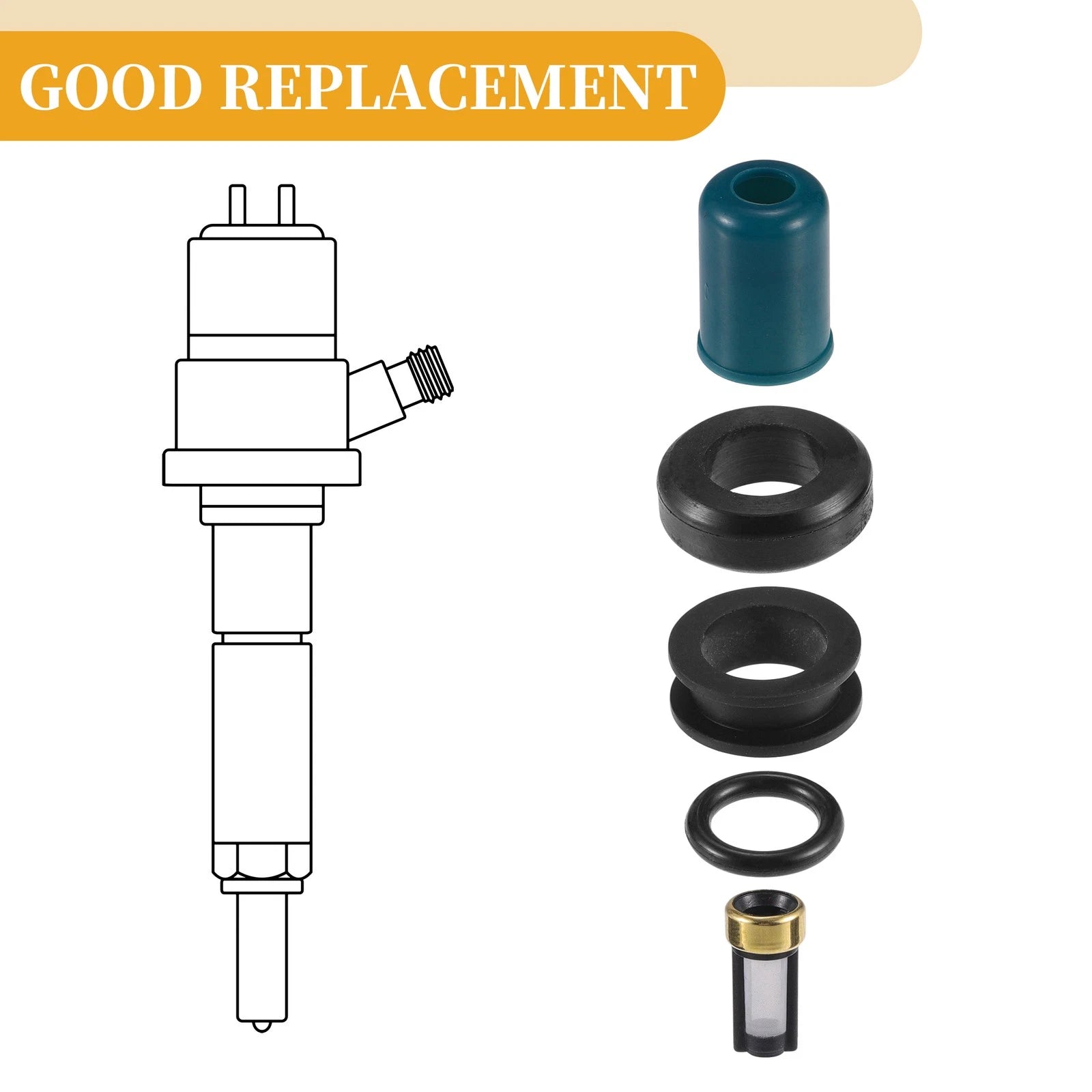 Set of 6 Fuel Injector Seal O Rings for Toyota 3VZE 3.0L (1988–1995)