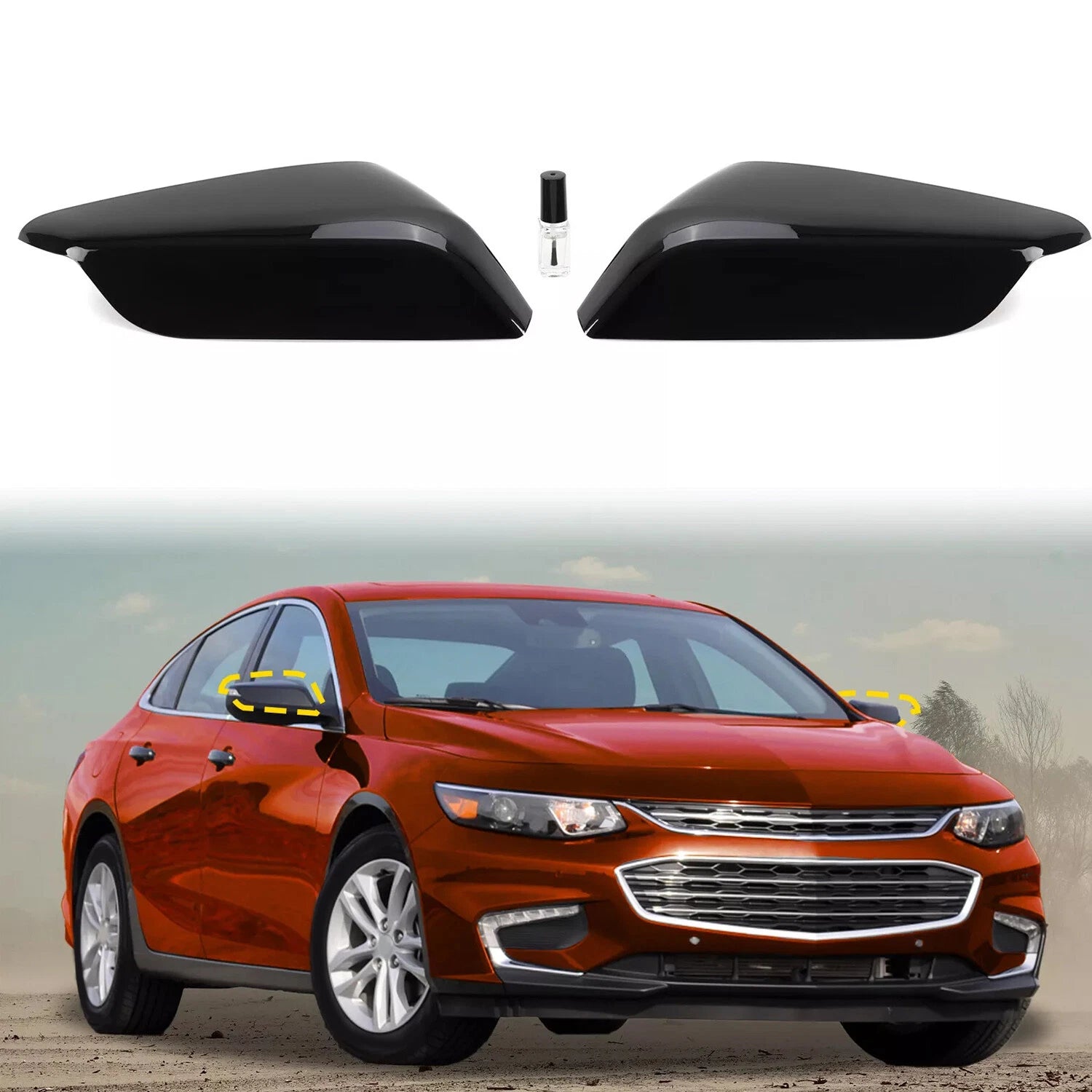 Set of 2 Mirror Cover Caps for Chevrolet Malibu (2016–2024)