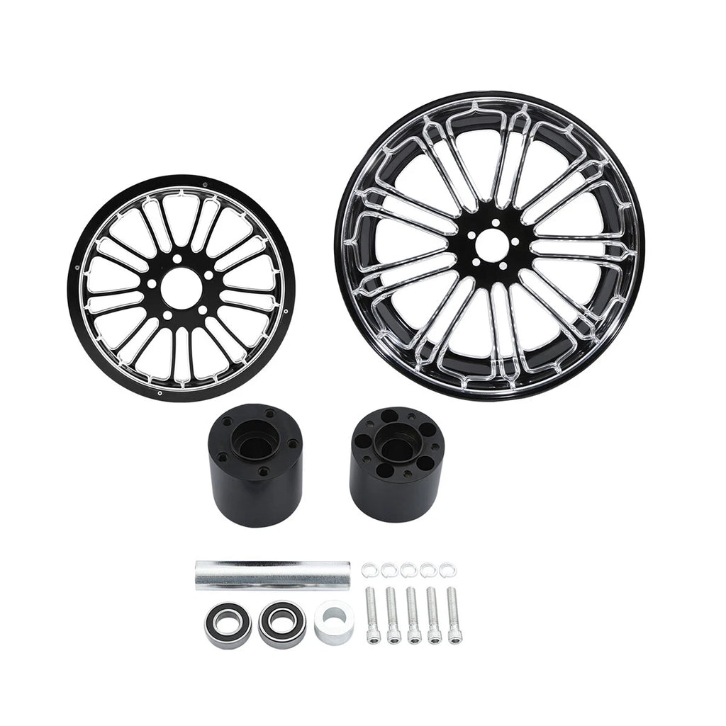 21'' Front & 18'' Rear Wheel Rim Dual Hub & Pulley for Harley Touring (2009–2023)