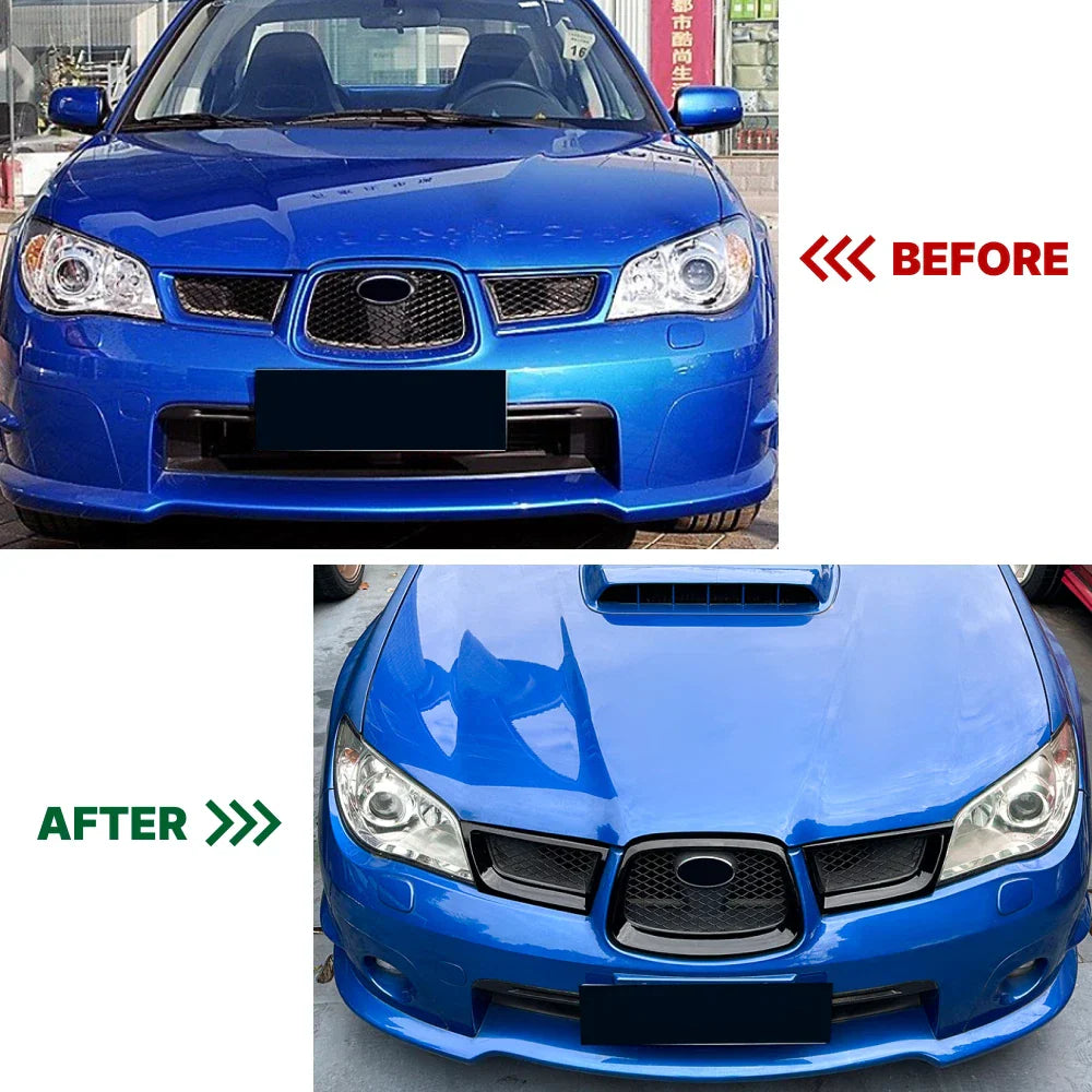 Front Bumper Grill Grille Set for Subaru Impreza WRX STI (2006–2007)