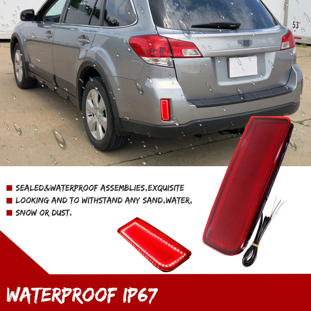 2X Rear Bumper Reflectors Red LED for Subaru Outback (2010–2014)