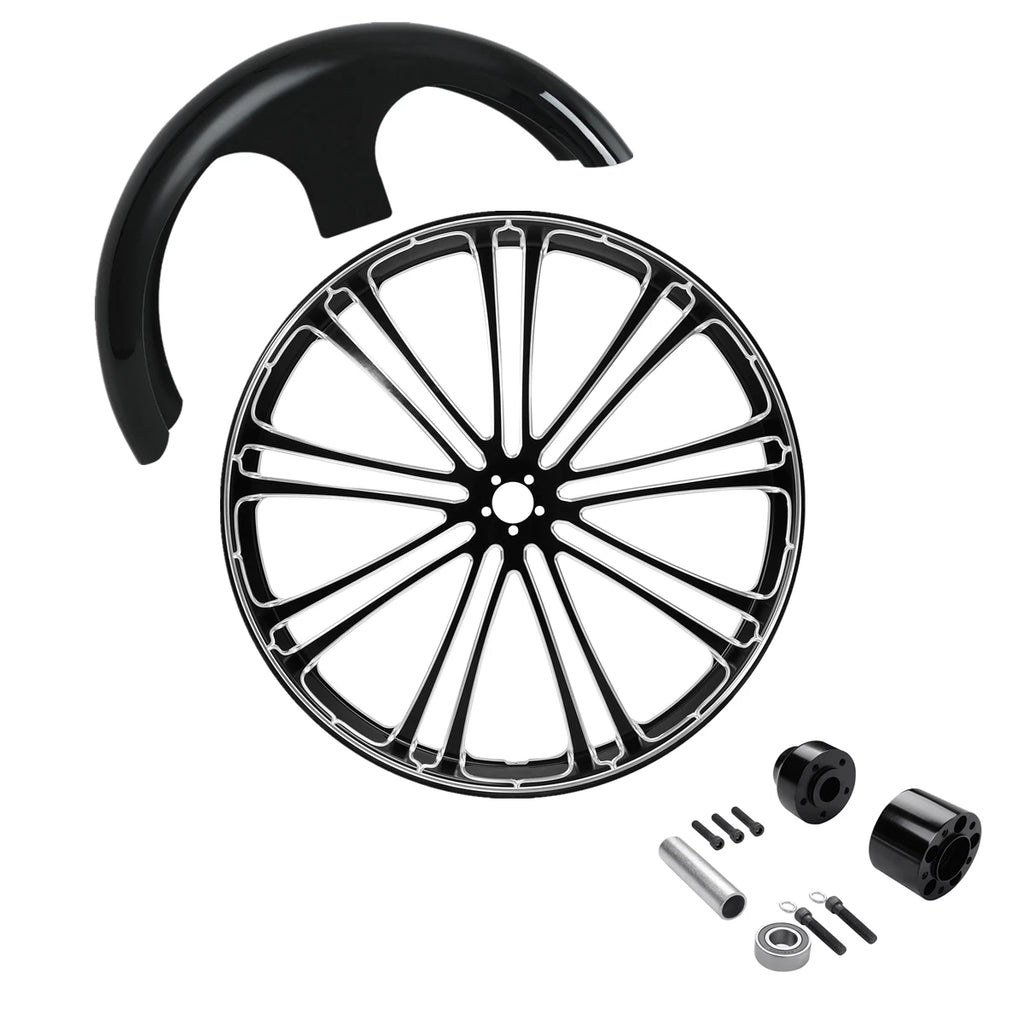 30" Painted Fender & Wheel Rim & Single Disc Hub for Harley Touring (2008–2025)