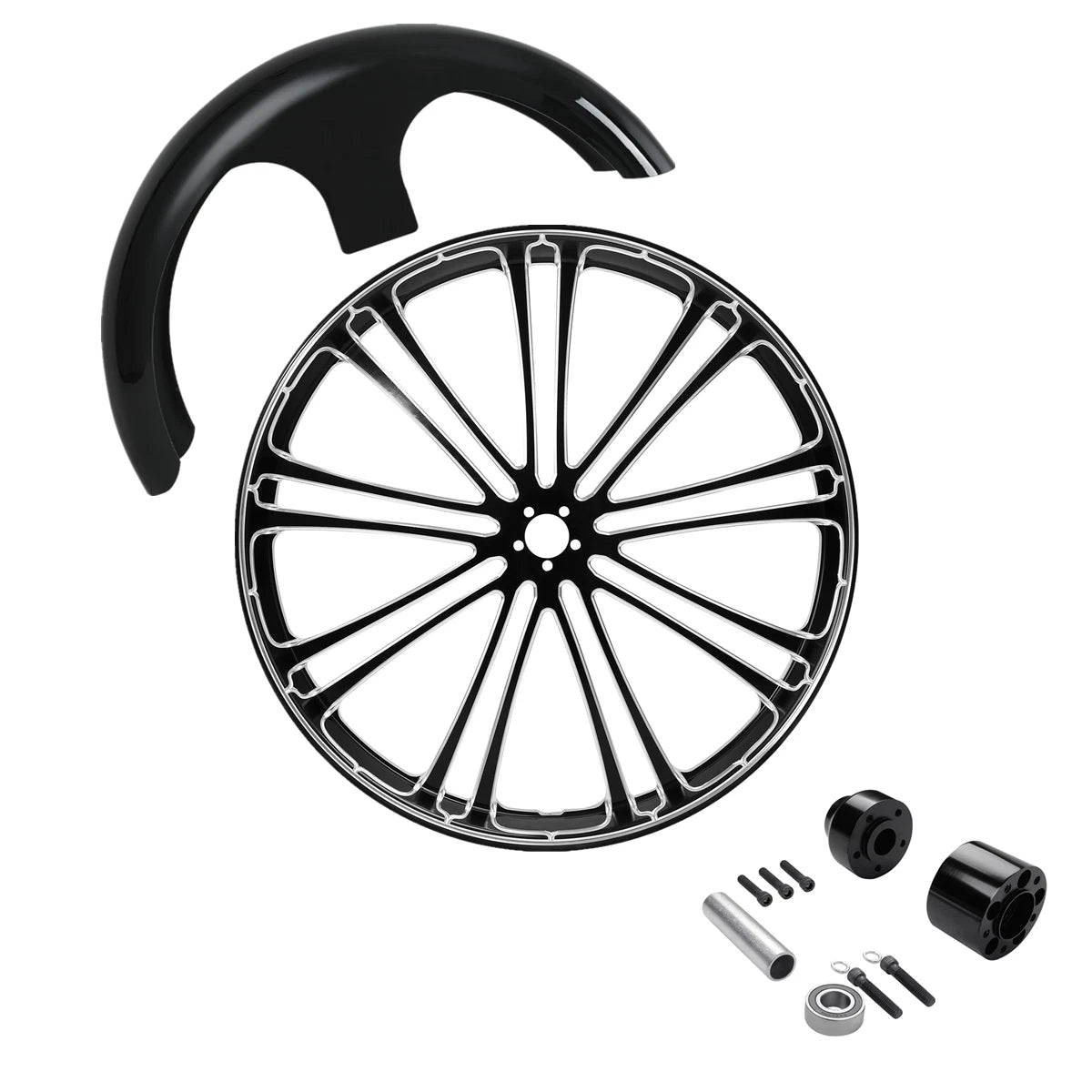30" Painted Fender & Wheel Rim & Single Disc Hub for Harley Touring (2008–2025)