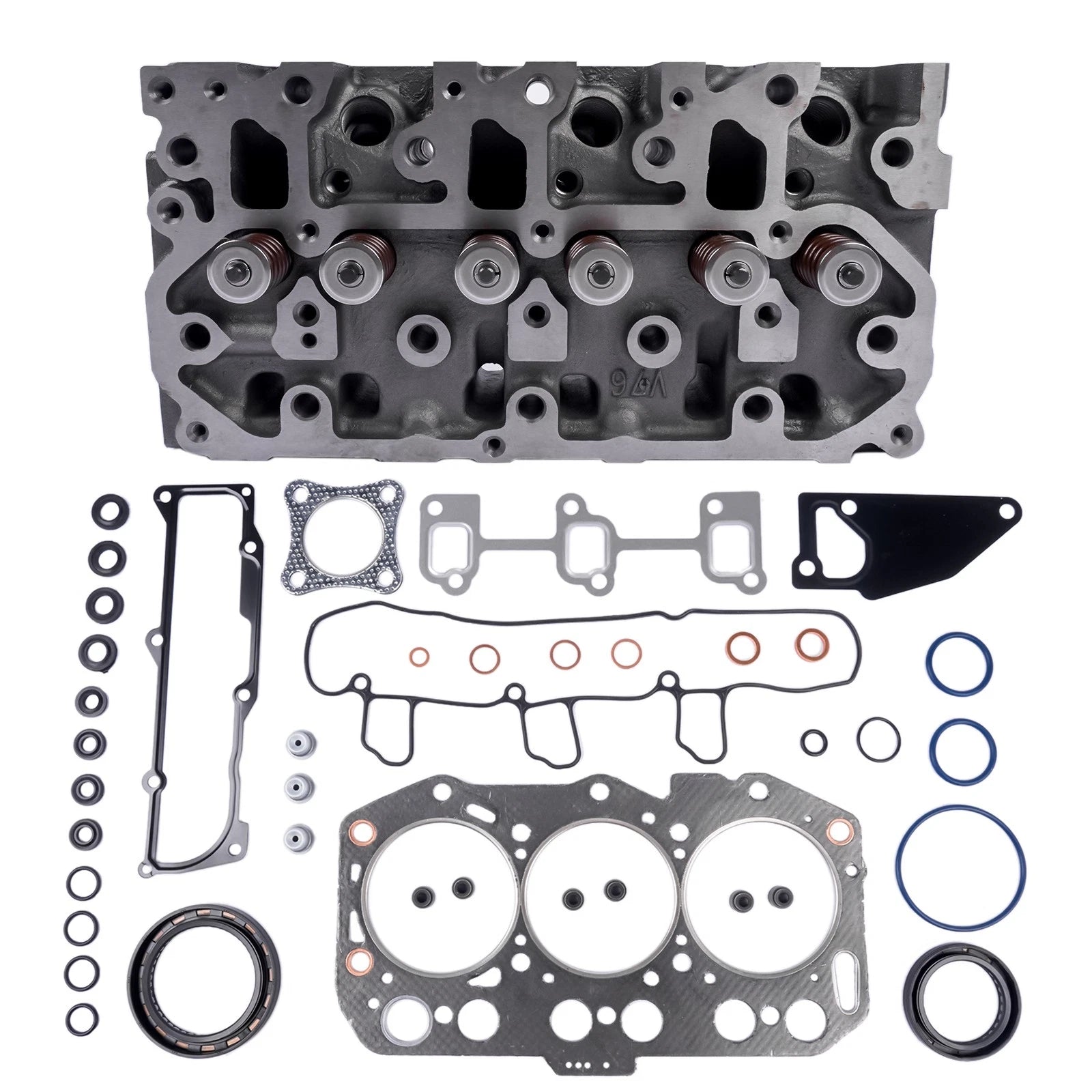 Complete Cylinder Head Assembly & Gasket Set for Yanmar Engine
