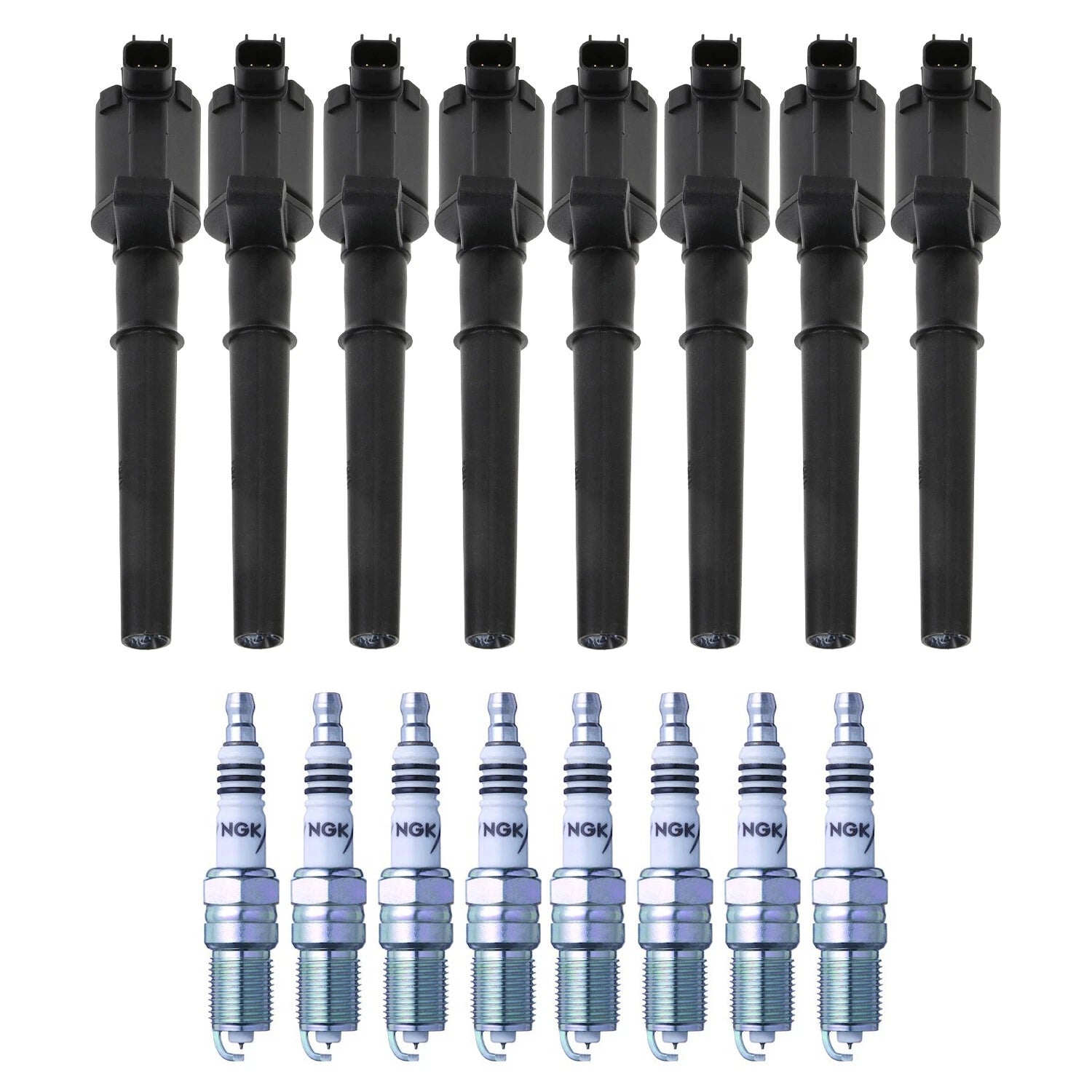 Set of 8 Ignition Coils & Spark Plugs for Ford GT Mustang V8 (2005–2014)