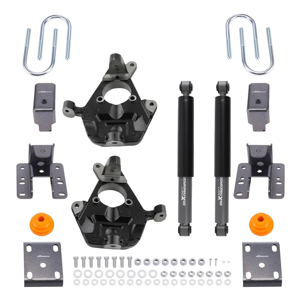 2" Front 4" Rear Drop Kit for GMC Sierra 1500 2WD (1999–2006) Spindles Shocks Brackets