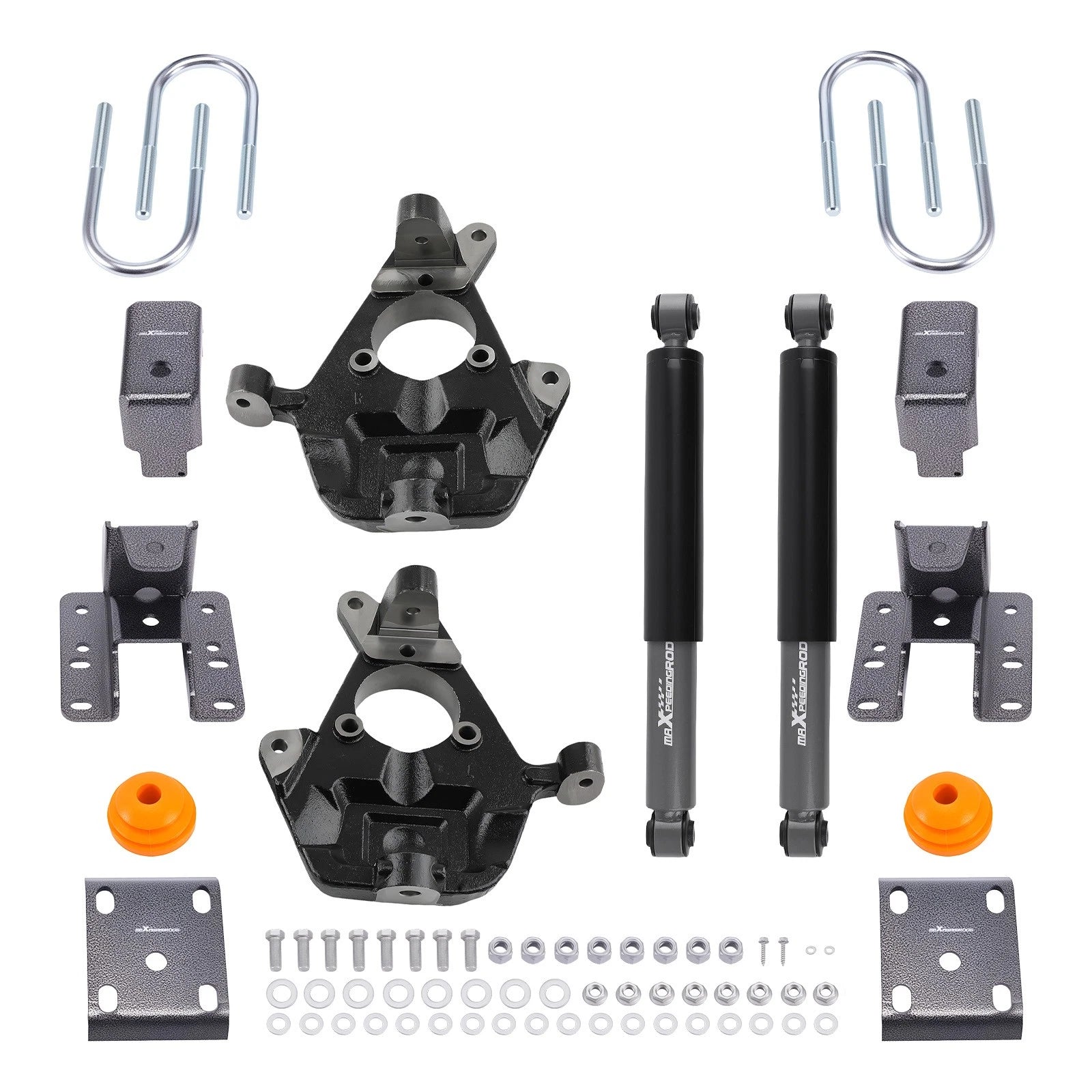 2" Front 4" Rear Drop Kit for GMC Sierra 1500 2WD (1999–2006) Spindles Shocks Brackets