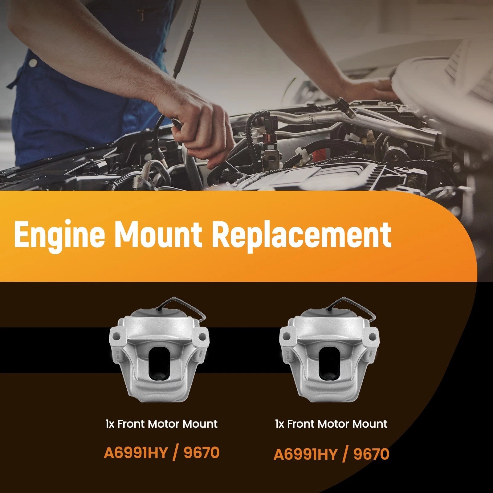 Engine Motor Mount Pair for Audi A4/A5/Q5 2.0L (2009–2017) 8K0199381KP