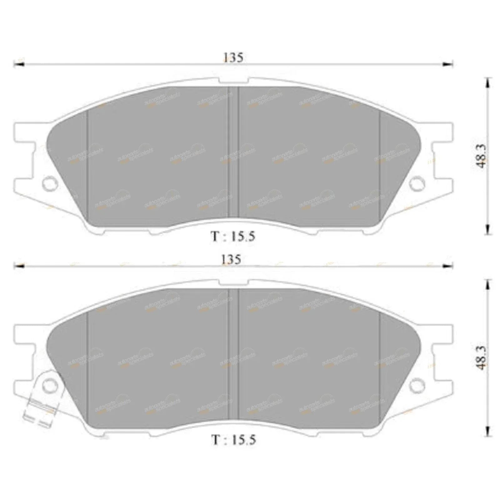 Front Disc Brake Pads Set for Nissan Pulsar N16 (2000 - 2005)