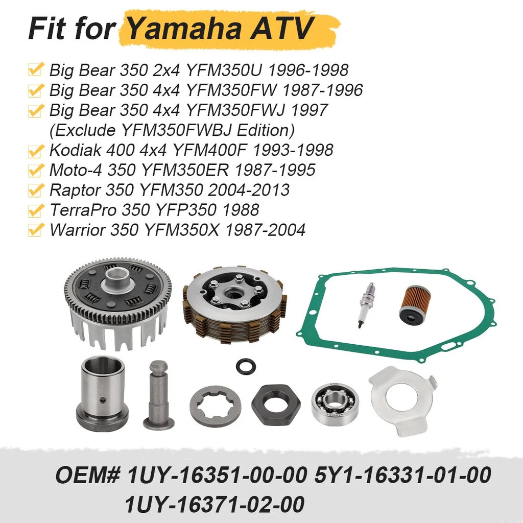 Heavy Duty Clutch Assembly with Gasket for Yamaha Big Bear 350 (1987–1998)