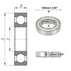 6211ZZ Deep Groove Ball Bearing for Scooter Skateboard Wheel (1 Pc)