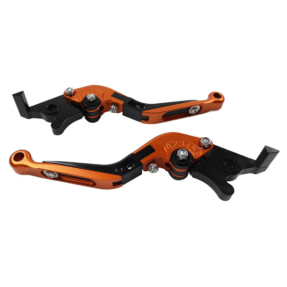 CNC Orange Extendable Brake Clutch Levers for Kawasaki Z900RS ZX6R (2018-2022)