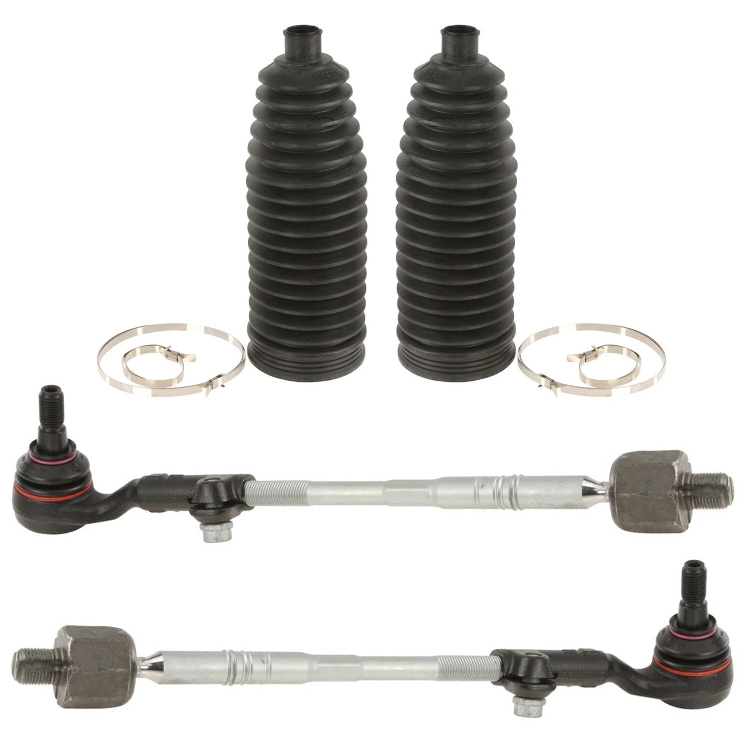 4pc Steering Tie Rod & Rack Pinion Bellows Kit for BMW E84 E90 E91 E92