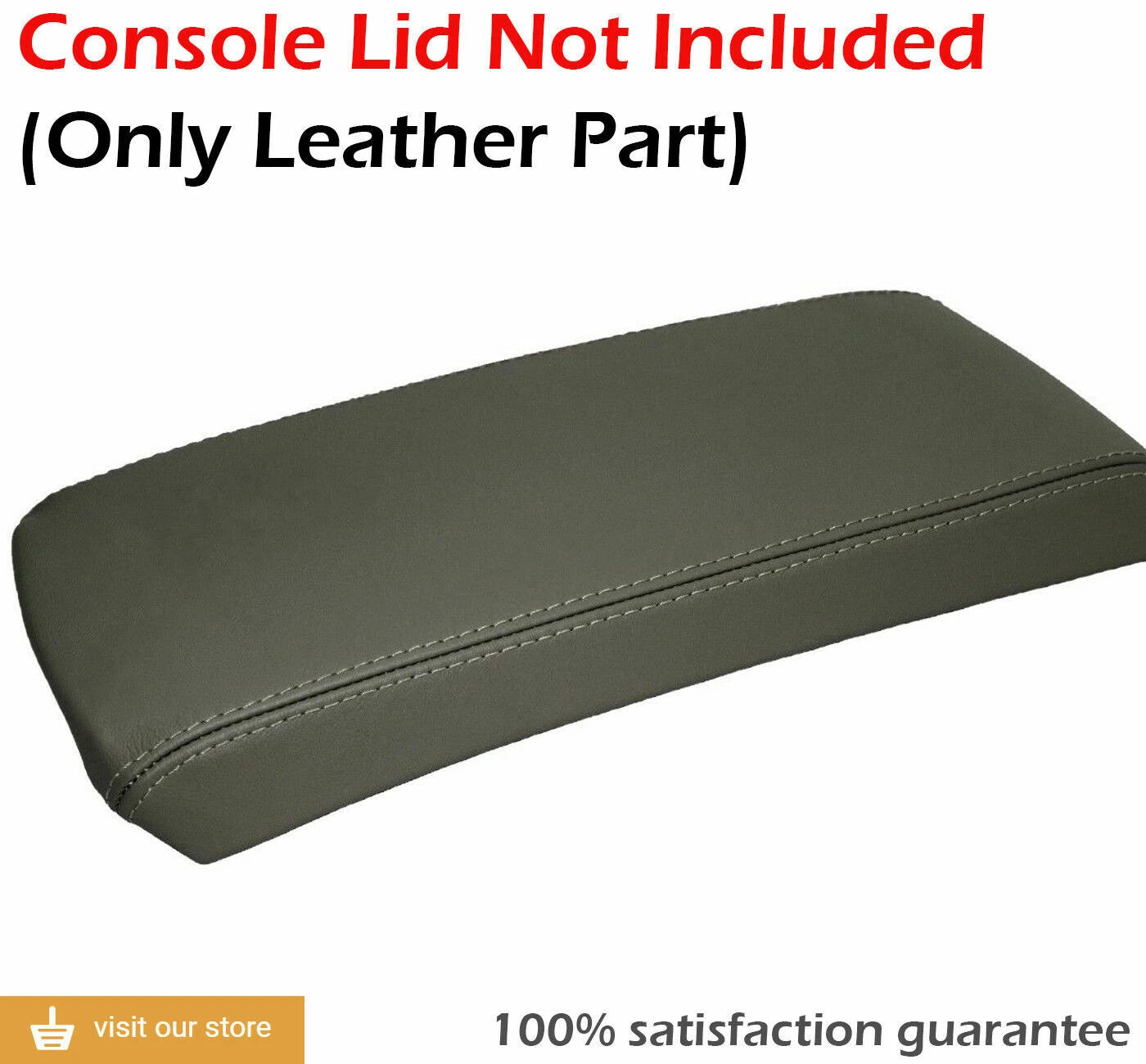 Leather Console Lid Armrest Cover for Nissan Altima (2007–2012) Gray