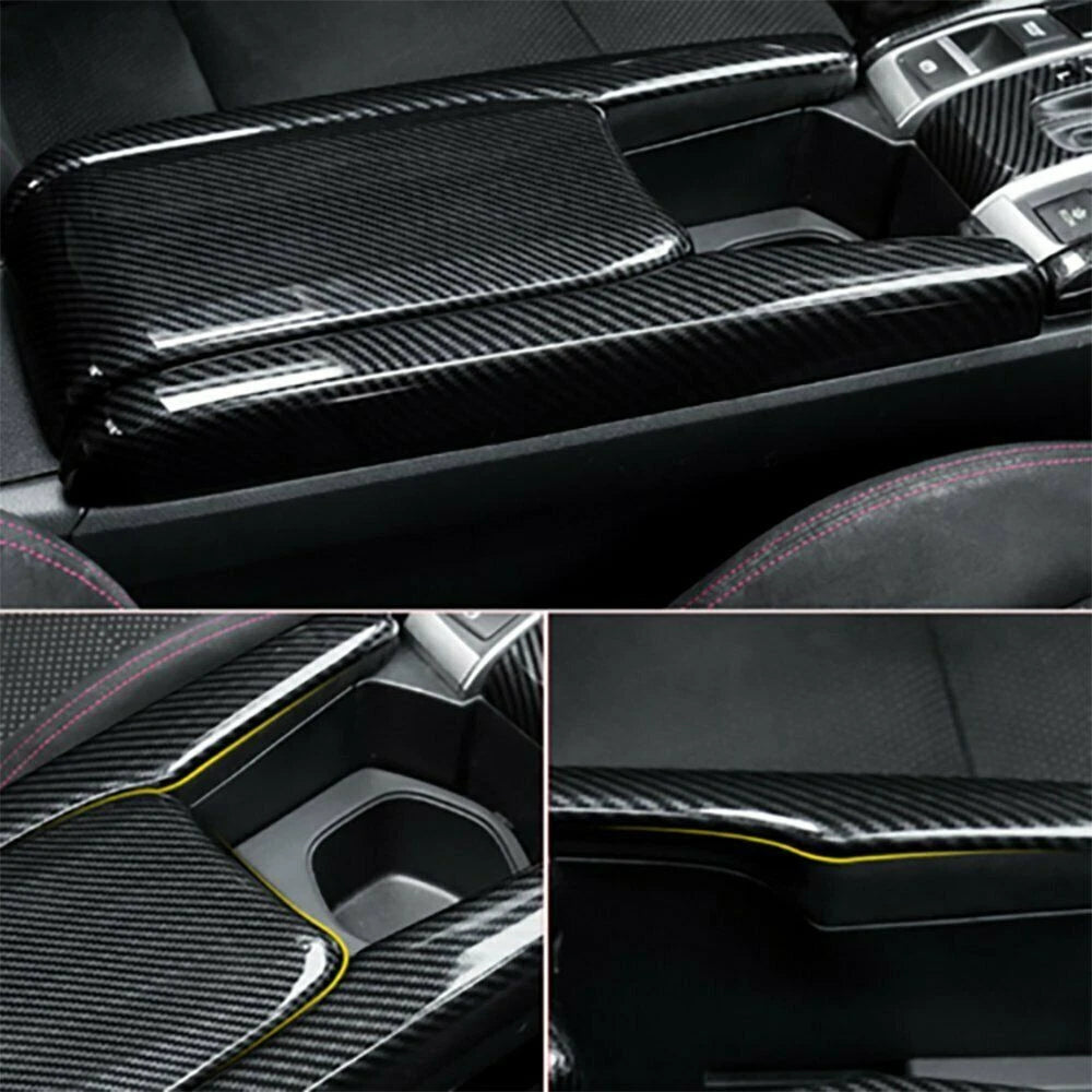 Carbon Fiber Pattern Center Armrest Box Panel Trim for Honda Civic (2016-2021)
