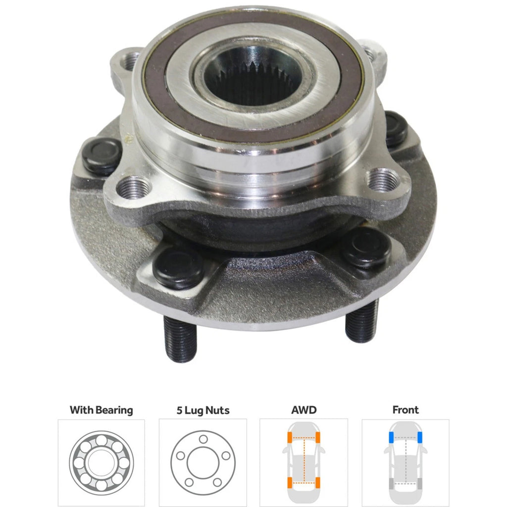 Set of 2 Wheel Hubs for Mitsubishi Lancer (2008–2015) AWD