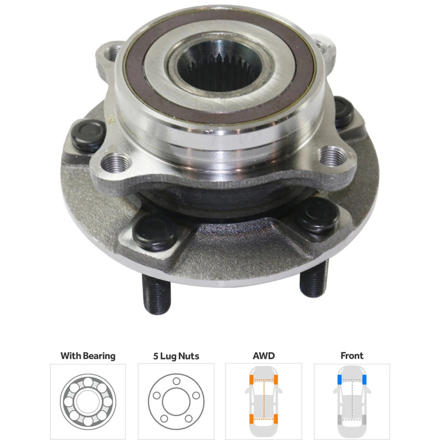 Set of 2 Wheel Hubs for Mitsubishi Lancer (2008–2015) AWD