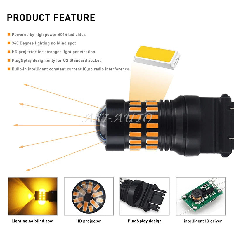 2X LED Turn Signal Light Bulbs for AUXITO 4157 3156 3157
