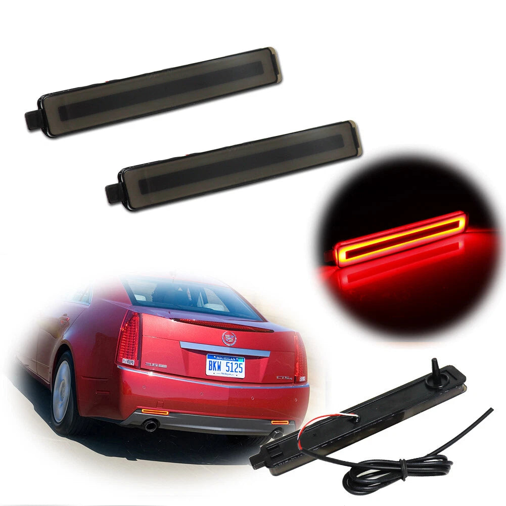 Smoked Lens Red LED Rear Bumper Reflectors for Saturn Vue (2002–2007)