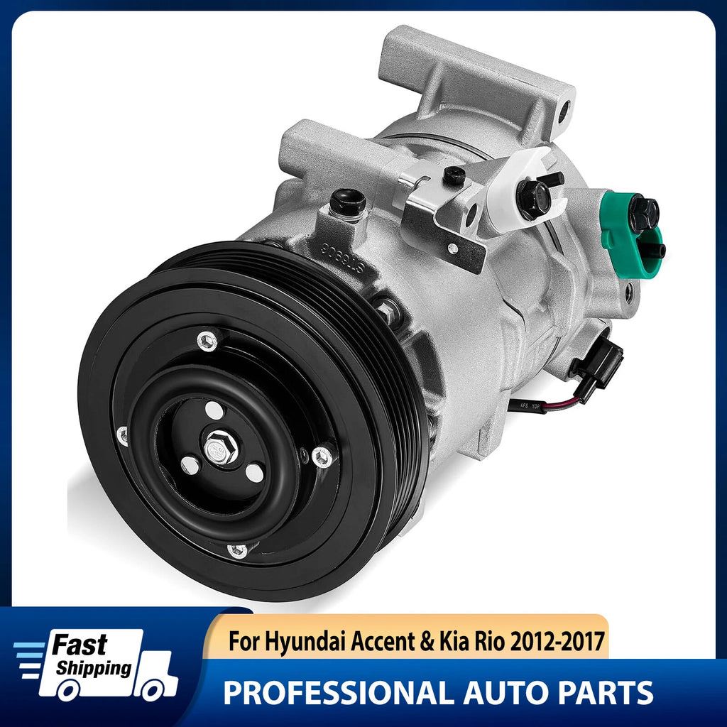 A/C Compressor for Hyundai Accent Kia Rio (2012–2017) L4 1.6L