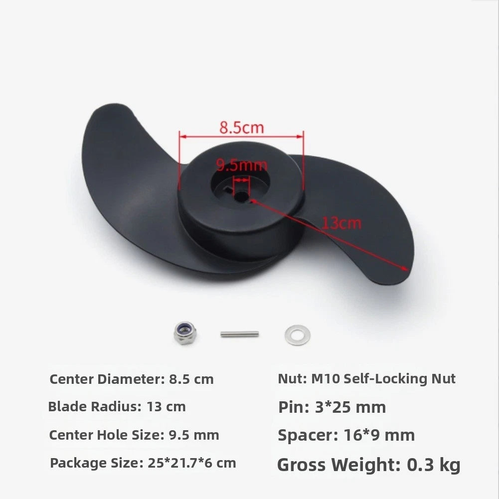 Outboard Propeller for Electric Boat Motors (Plastic, Prop Nut)