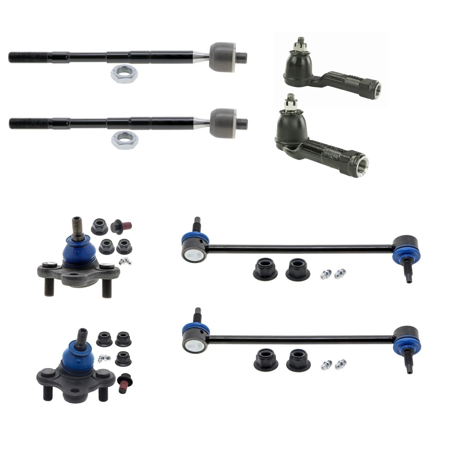 Set of 4 Mevotech Supreme Tie Rod Ends & Sway Bar Links for Kona Forte (2018–2023)