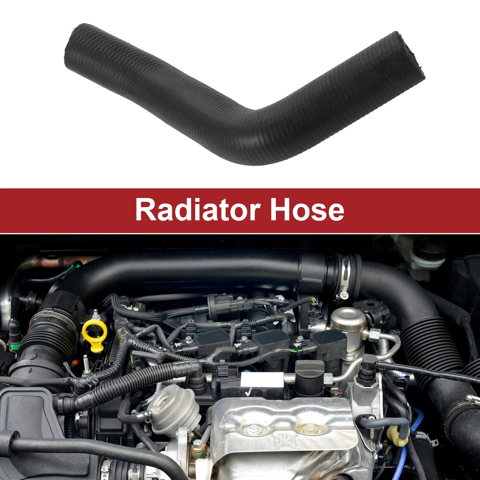 Radiator Hose for Honda Civic 1.7L (2001–2005) No. 19502PLC000 Rubber Black