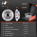 Set of 4 Drilled Brake Rotors & Ceramic Pads for Honda Civic Acura