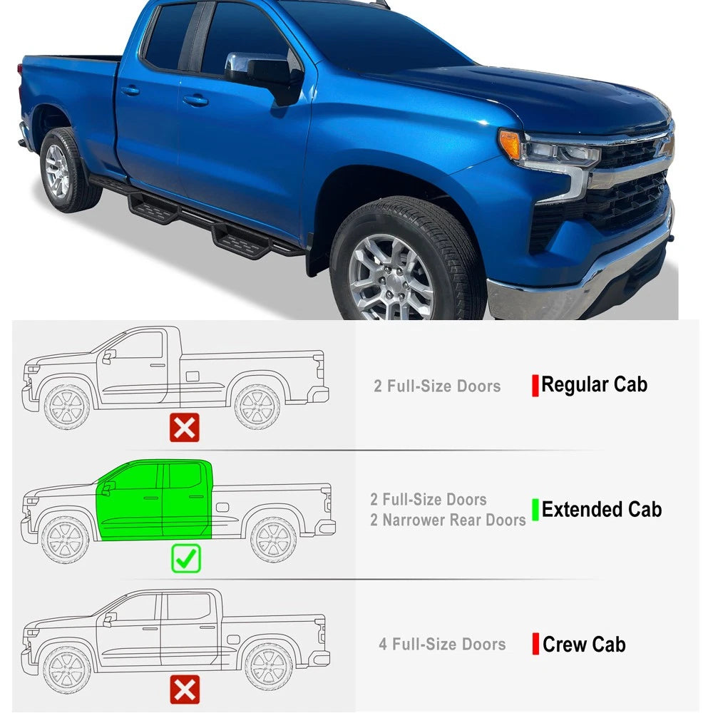Wheel to Wheel Drop Boards for Silverado Sierra 2019-2026 Double Cab 6.5ft Bed