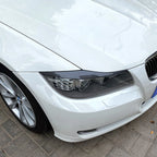 Carbon Look Headlight Eyelid Eyebrow Trim for BMW 3-Series E90 E91 (2005–2012)
