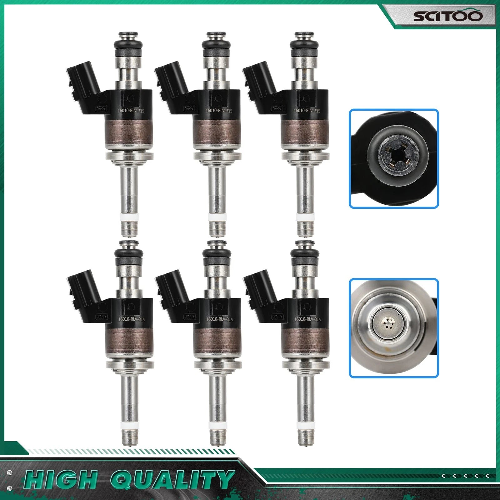 Set of 6 Fuel Injectors for Honda Pilot (2016–2020) Honda Ridgeline (2017–2019) 3.5L