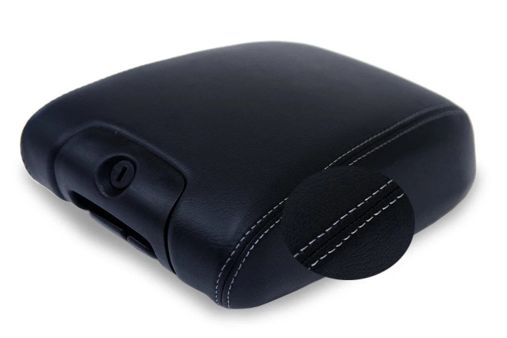 Leather Console Armrest Cover for Jeep Wrangler (2011–2017) Gray Stitch