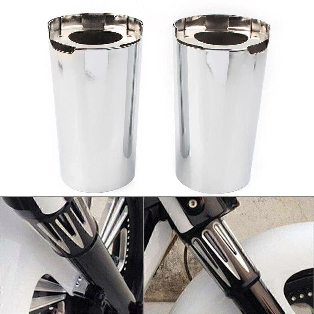 Chrome Fork Slider Covers for Harley Touring Electra Street Tri Glide (2014-2023)