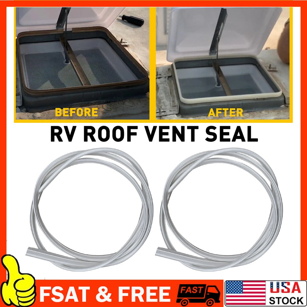 2X RV Roof Vent Seal for Camper (51") TPE Rubber Gasket Replacement