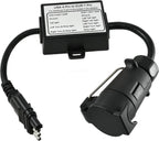 US to EU Trailer Light Converter 4-Pin Flat to 7-Way Adapter