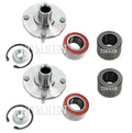 Set of 2 Front and Rear Wheel Bearings & Hubs for Ford Focus (2009–2011)