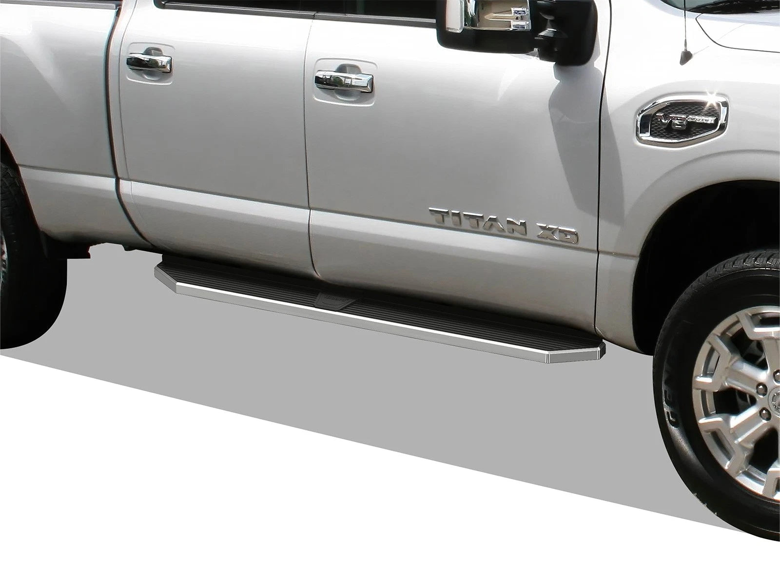 Set of 2 Polished 6" Side Steps for Nissan Frontier Crew Cab (2005–2026)