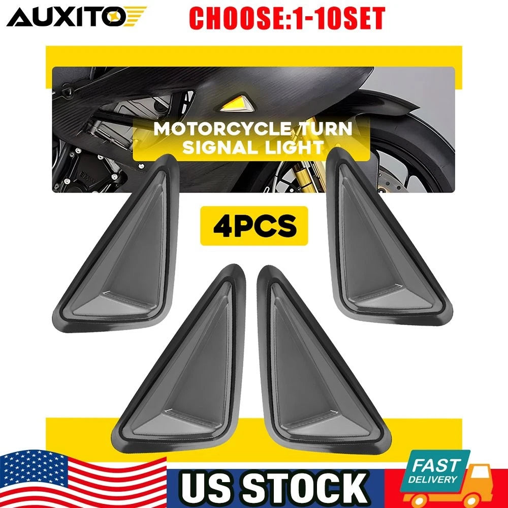 4X Flush Mount DRL LED Turn Signals for Motorcycle (2014–2020)