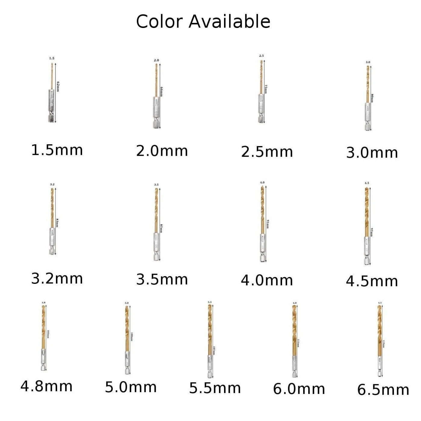 5.5mm Hex Shank Drill Bit for Aluminum (1/4" Hex)