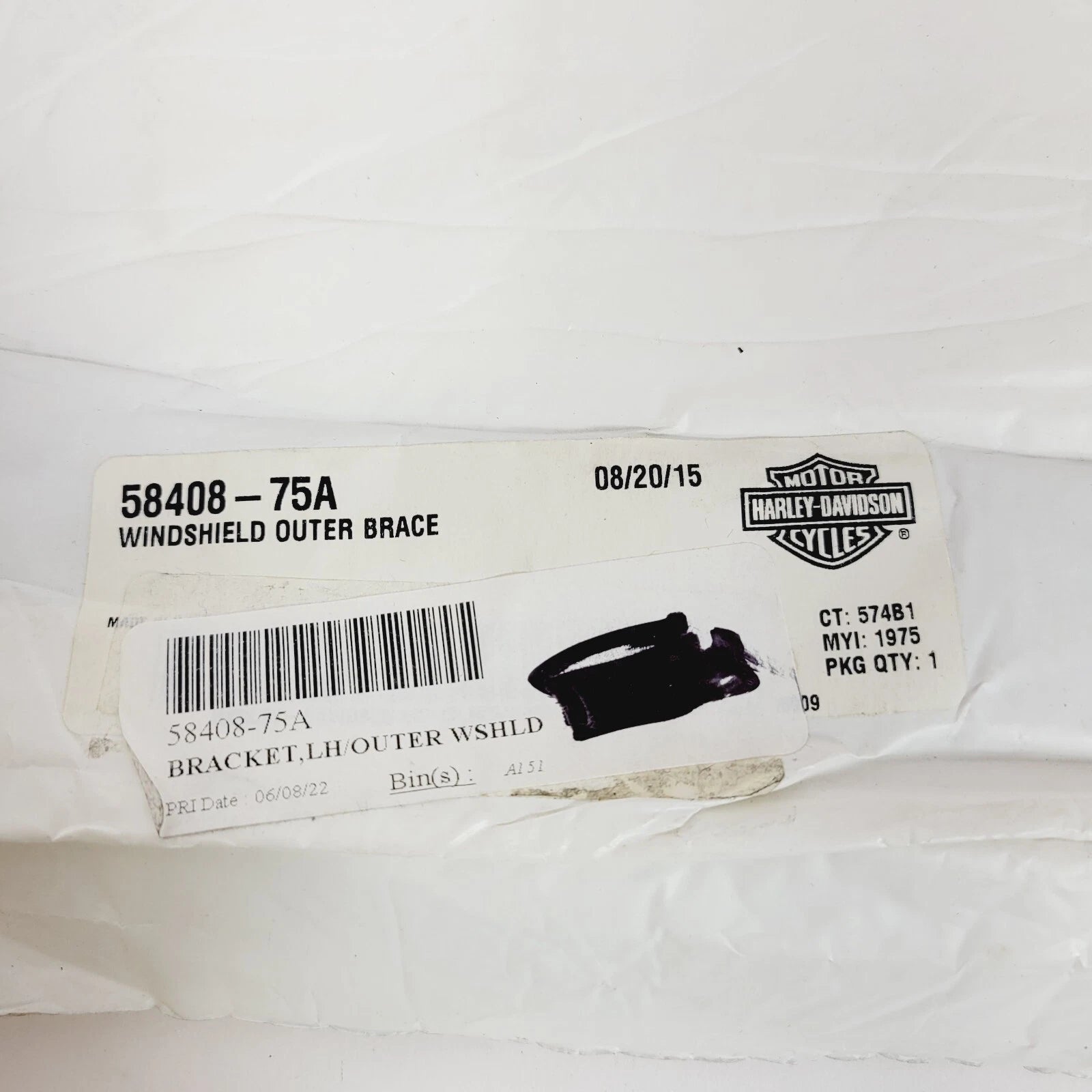 Left Side Outer Windshield Brace for Harley Davidson Road King (1975–Current) 58408-75A