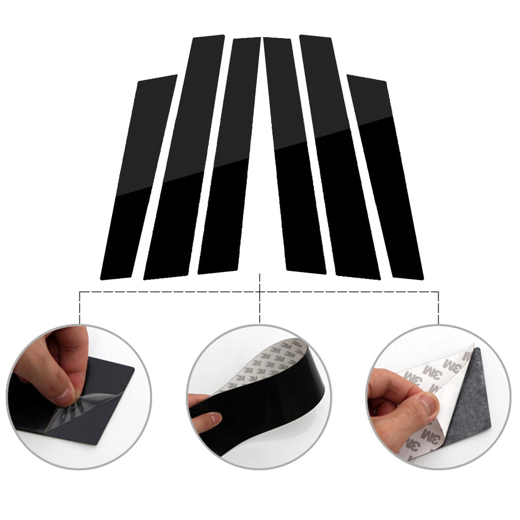 Piano Black Window Pillar Posts Door Trim Cover for Honda CR-V (2007-2011)