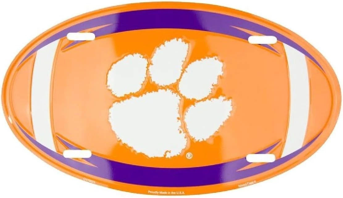 Clemson University Oval Football License Plate 12"x6"
