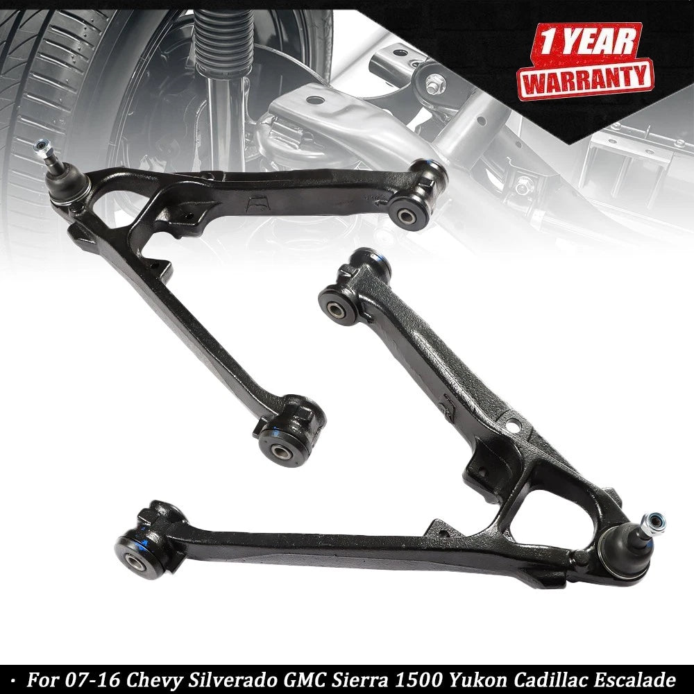 Set of 2 Front Control Arms with Ball Joints for Chevy Silverado GMC Sierra 1500 (2007–2016)