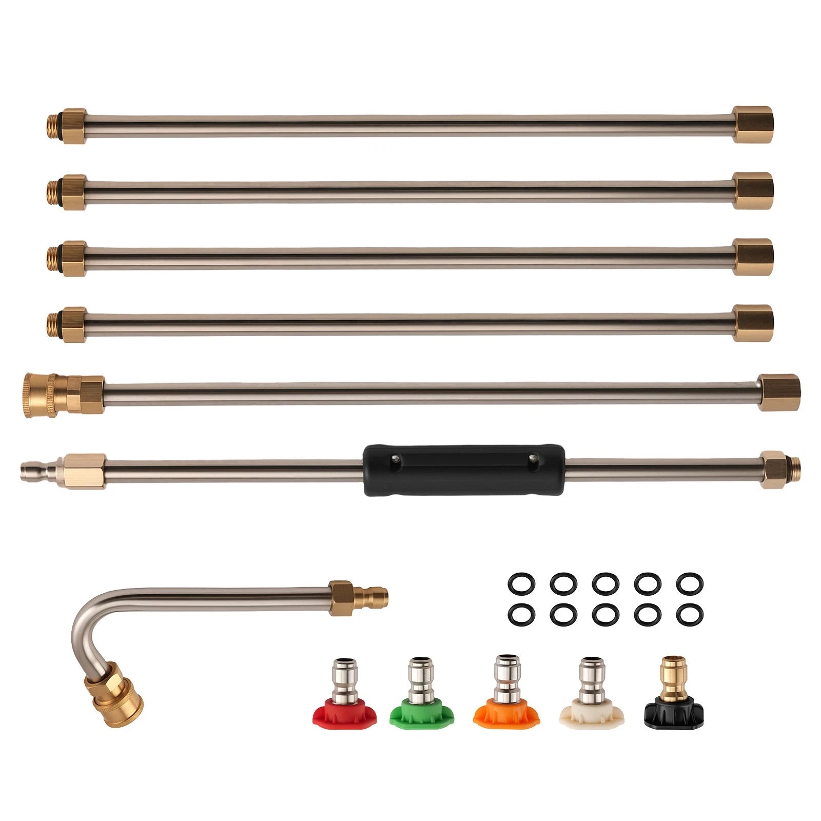 15 Inch Pressure Washer Wand for (4000 PSI, Stainless Steel, 5 Tips)