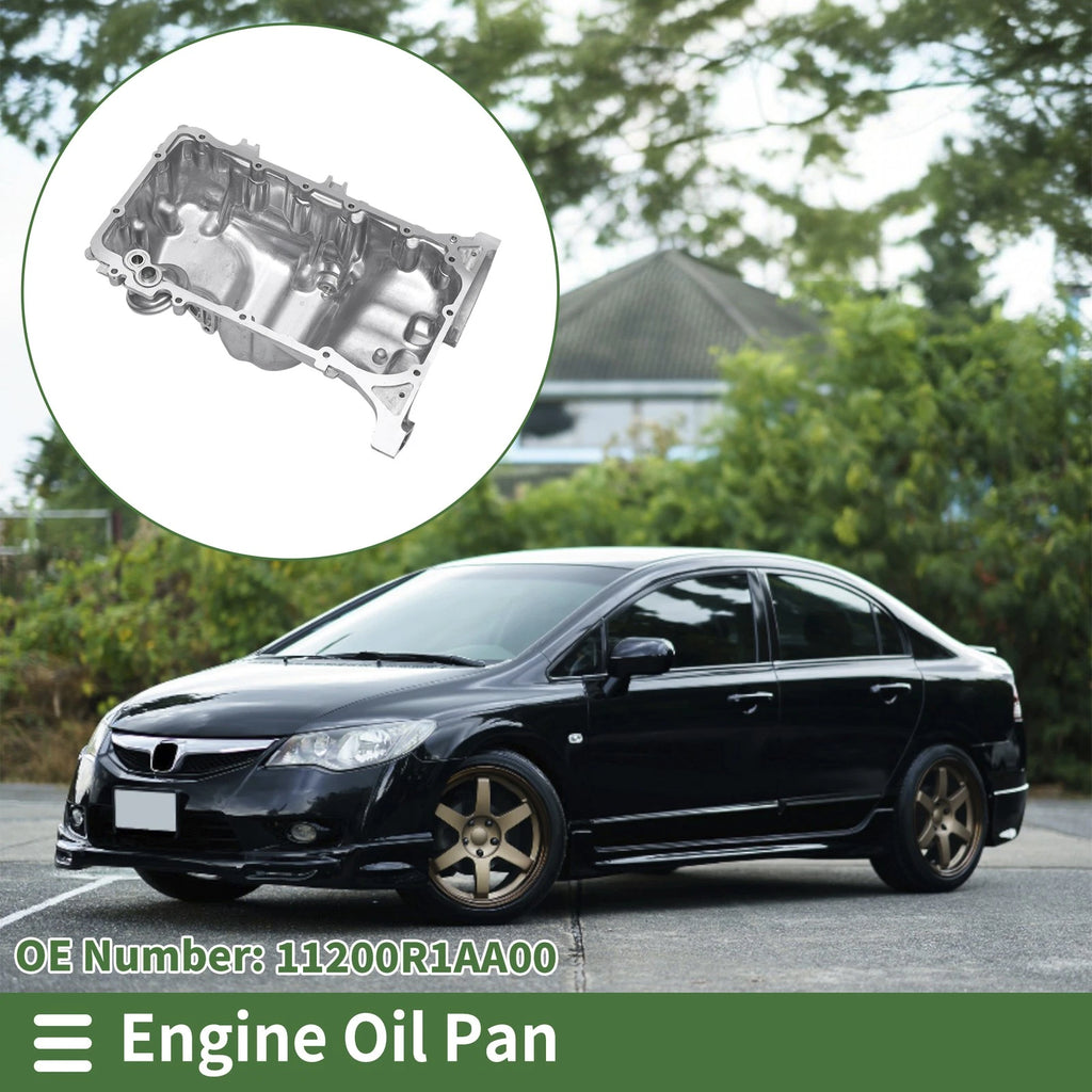 1 Pc Engine Oil Pan for Honda Civic (2006–2015) No.11200R1AA00 Aluminum Silver