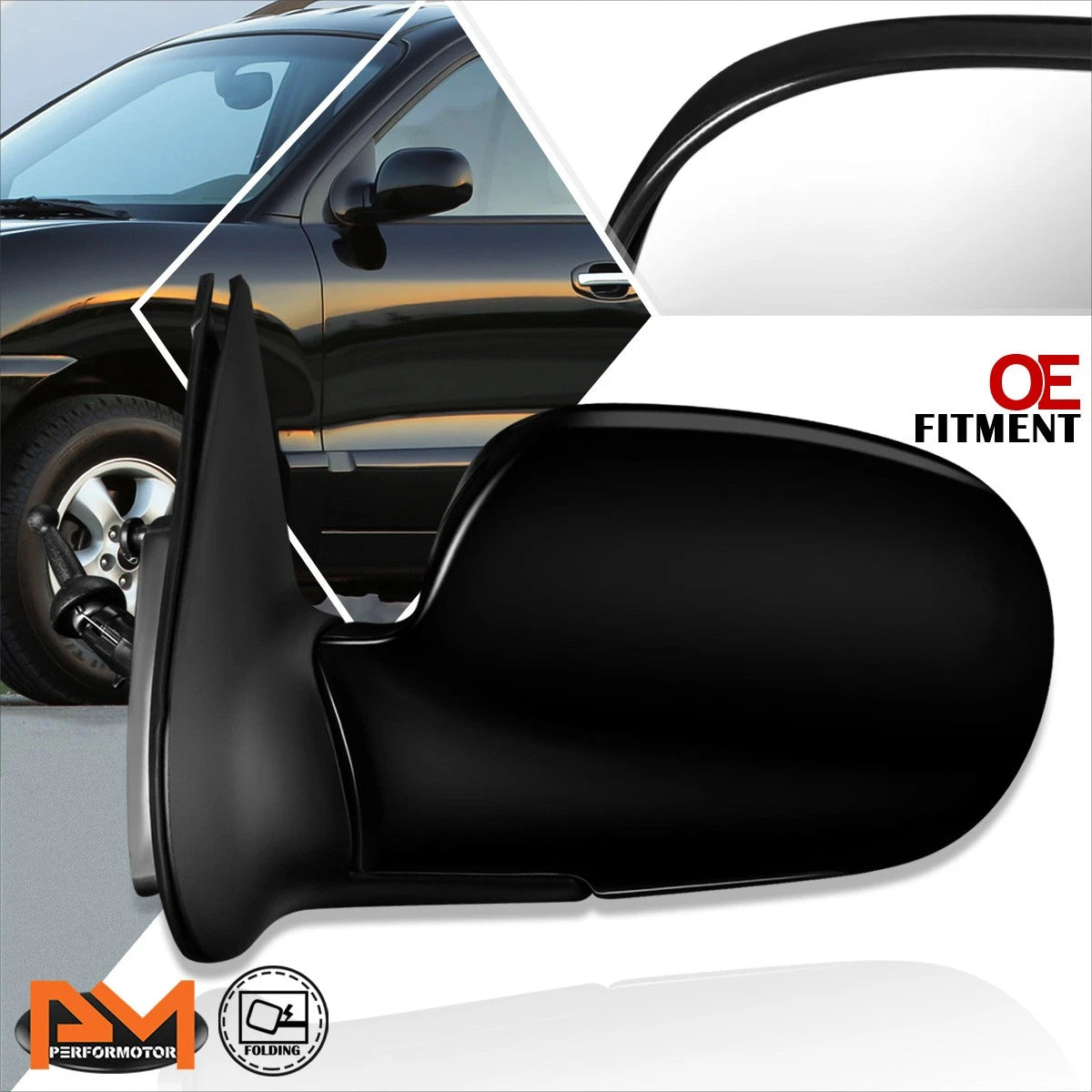 Manual Adjust Side Rear View Mirror Left for Hyundai Santa Fe (2001–2006)