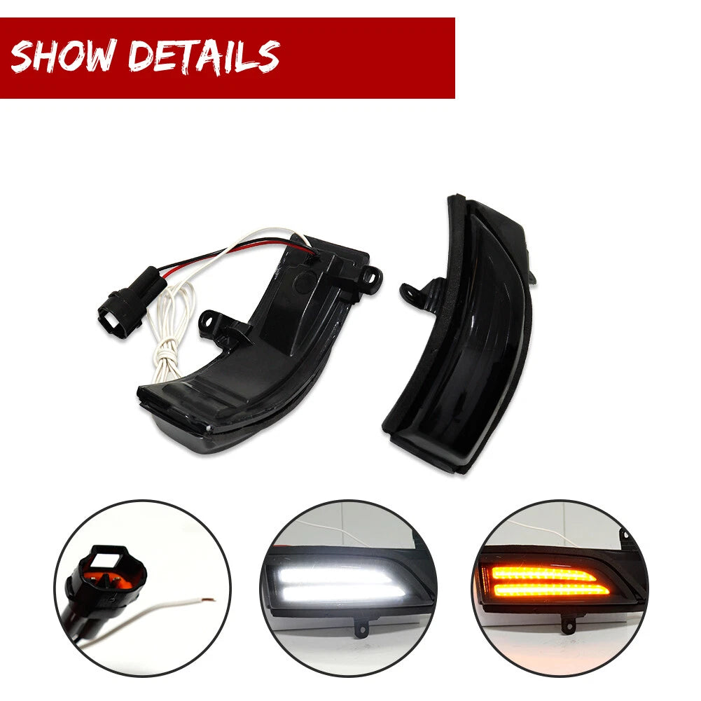 Smoked Switchback Sequential LED Side Mirror Turn Signal Lights for Subaru