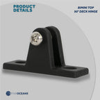 Bimini Top Hardware 90 Degree Deck Hinge with Screw Pin for Boat
