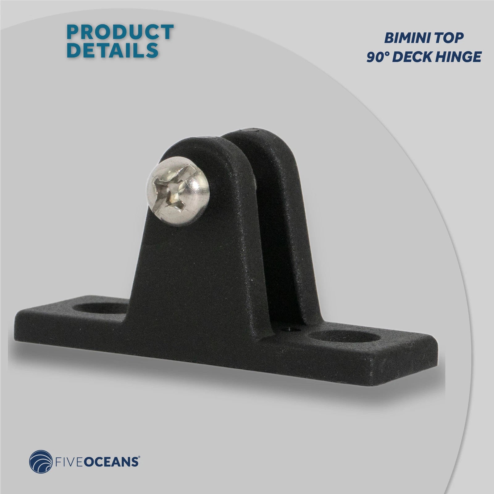 Bimini Top Hardware 90 Degree Deck Hinge with Screw Pin for Boat