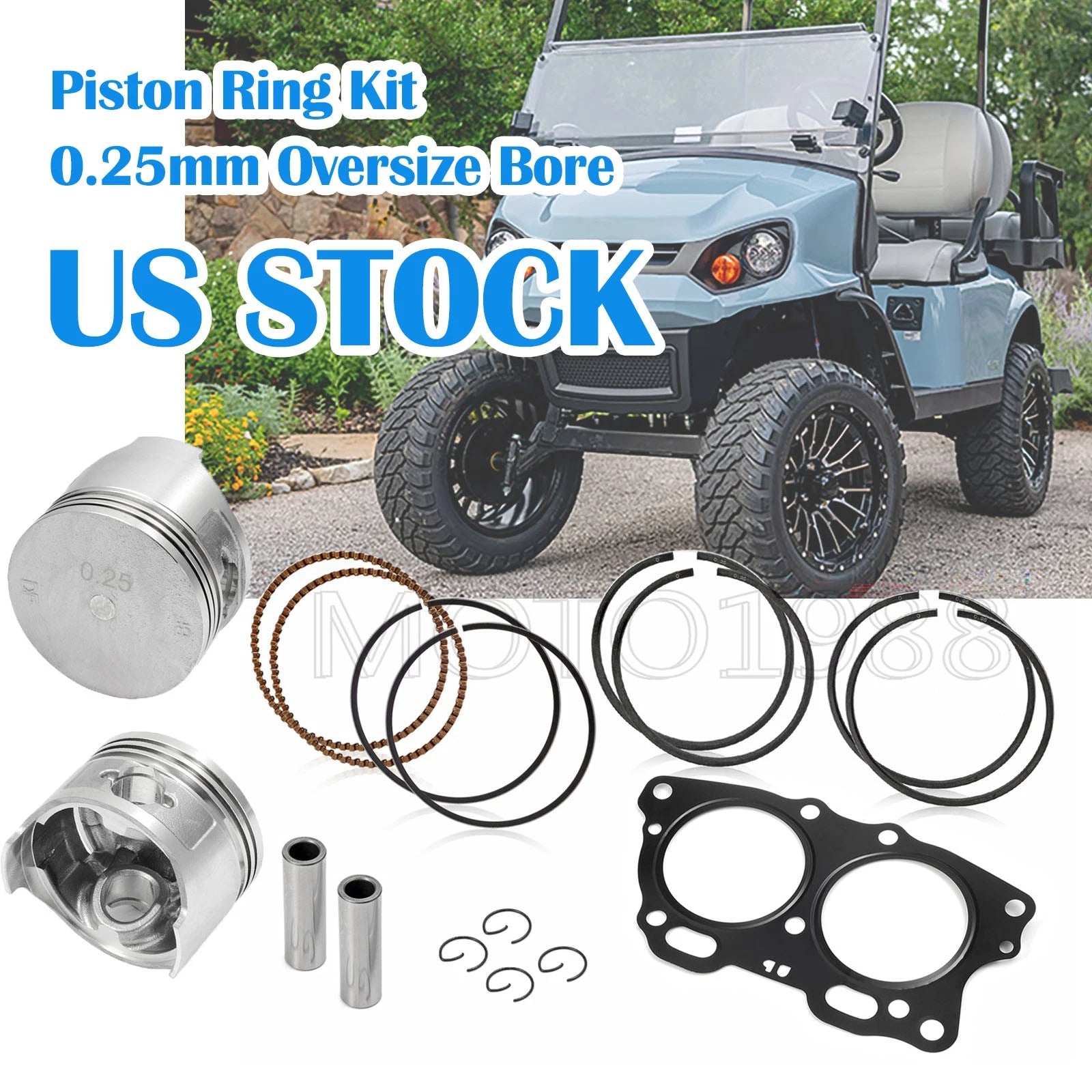 Piston Ring Kit .25mm Oversize for EZGO 4 Cycle 295cc Golf Cart (1991–up)